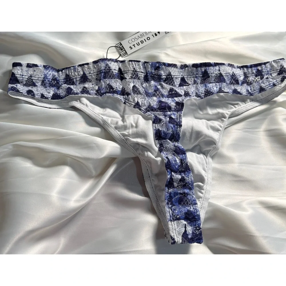 CosaBella Men's Printed Lace G-String Thong‎ Sheer Designer Underwear Luxury XL